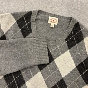 Brooks Brothers Red Fleece Lambswool Argyle Crewneck Sweater Men's Size XXL Gray